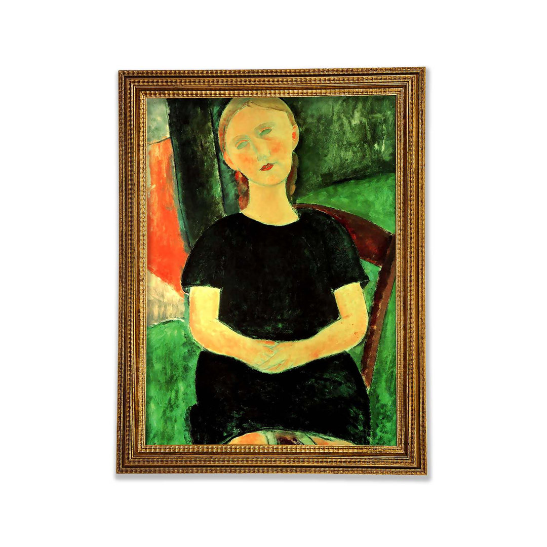 Sitzendes Mädchen von Modigliani - Einzelne Bilderrahmen Kunstdrucke