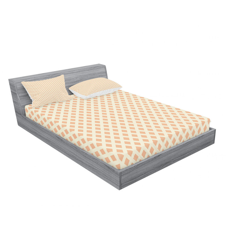 Microfiber Geometric Sheet Set, Full/Double Sheet Set with Fitted Sheet