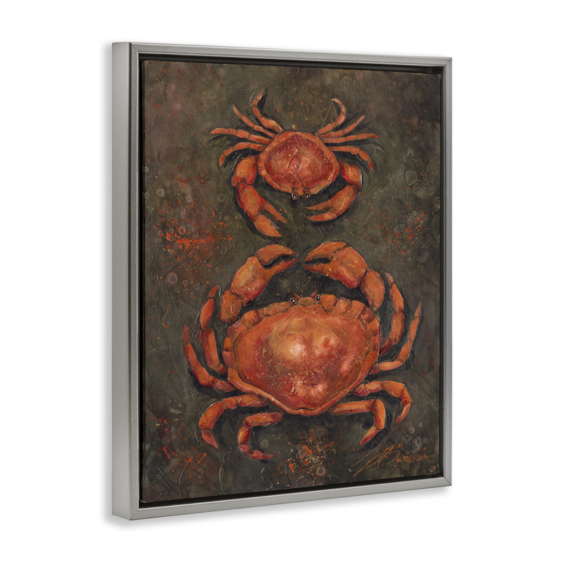 Petite et grande paire de cadres flottants en crabe, design par Jody Bergsma, H 31 po x l 25 po, Cadre flottant gris lustré