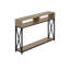 Table d'appoint pour chambre - couleur taupe, base de console de salon en métal noir, design fonctionnel