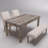 Fort 4 - Pieces Dining Set with Upholstered Chair and Bench (Set for 4)