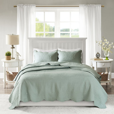 Courtepointe très grand / très grand 3 pièces - rosé, bord festonné, rembourrage en coton, tissu en microfibre, rosé durable, bords réversibles, bourre 10% autres fibres, lavable à la machine
