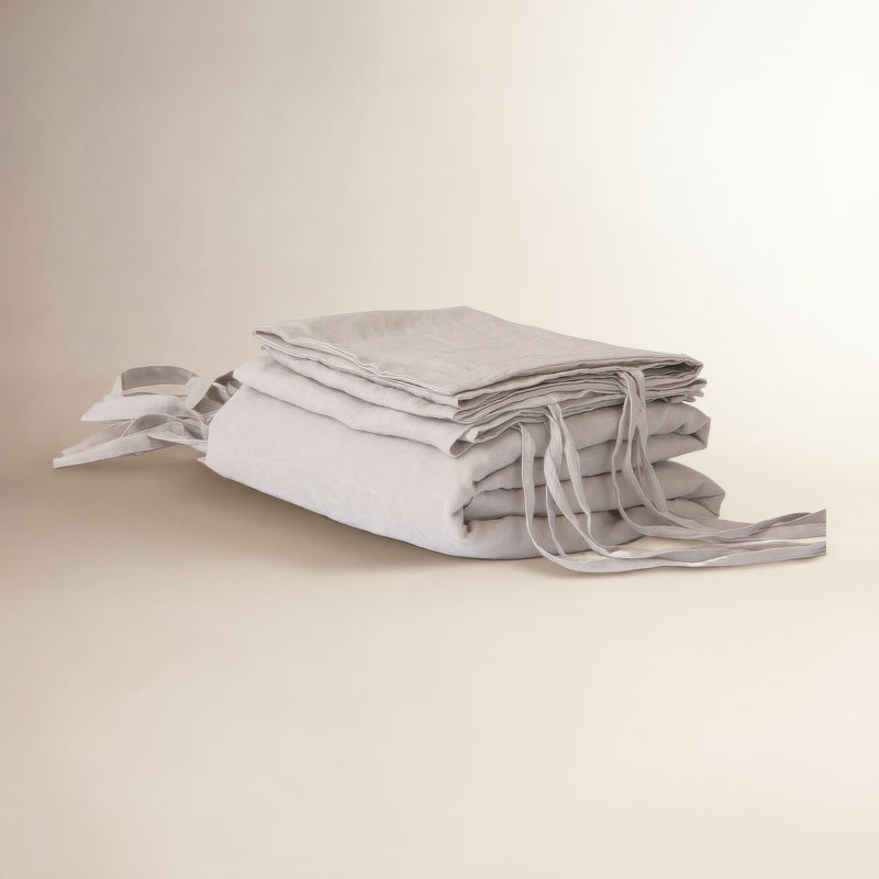 Ensemble de housse de couette 3 pièces Ginesta, Housse de couette pour très grand lit et 2 très , Gris clair