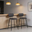 Upholstered Counter Stool with Metal Frame-653668579