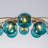 Navy Blue Glass Globe Blossom Flush Mount Ceiling Light-2052931956