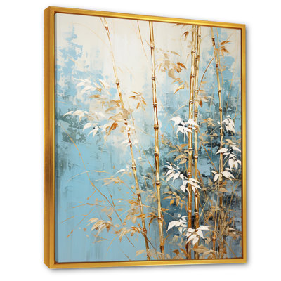 Or et bambou bleu I sur impression sur toile