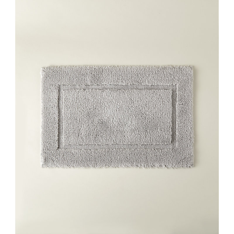 Tiffany Cloud Rectangle 100% Cotton Bath Rug, Single - 40" L x 24" W, Gray
