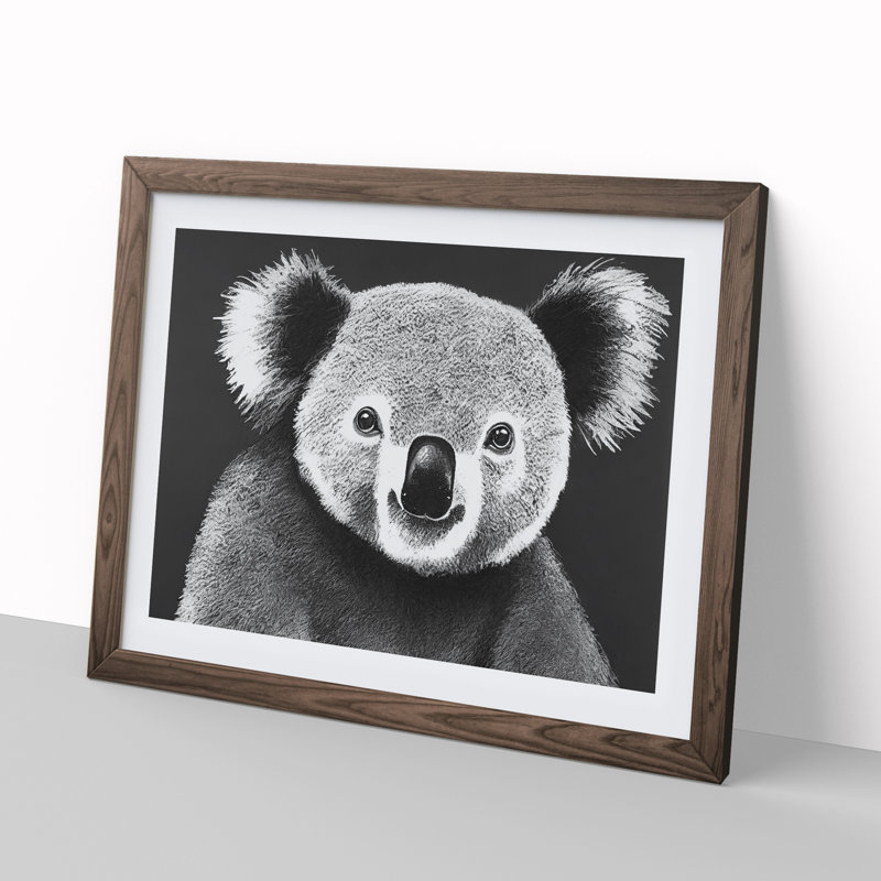 Koala Bear - Framed Print, 46cm H x 64cm W, Walnut Framed
