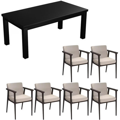 Modern all solid wood simple table set