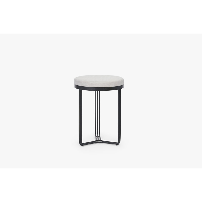 Ariss Stainless Steel Accent Stool, Black, Beige