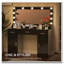 Bureau de coiffeuse 47,2 po avec grand miroir, 3 modes d'éclairage couleur, 3 tiroirs et 2 armoires verticales