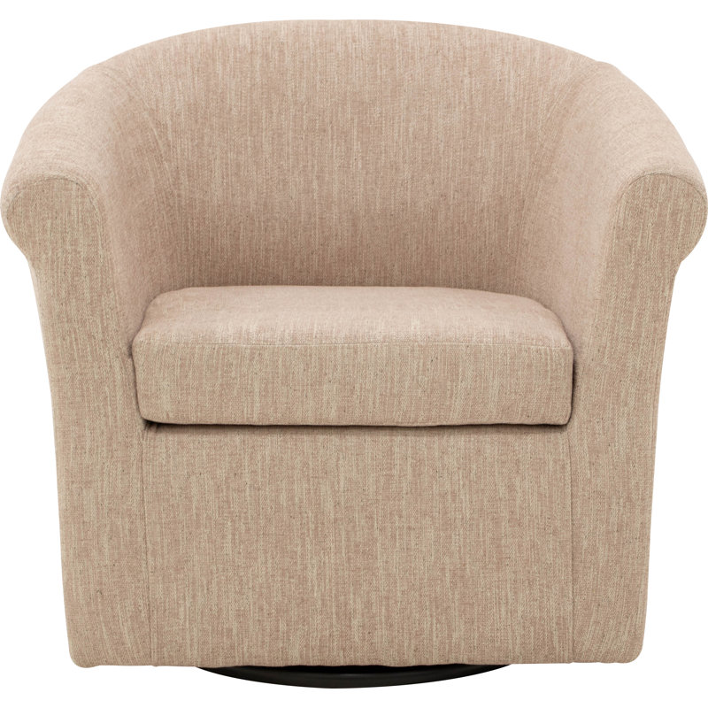 Anstett Upholstered Swivel Barrel Chair, Hapden Blush Pink 100% Polyester