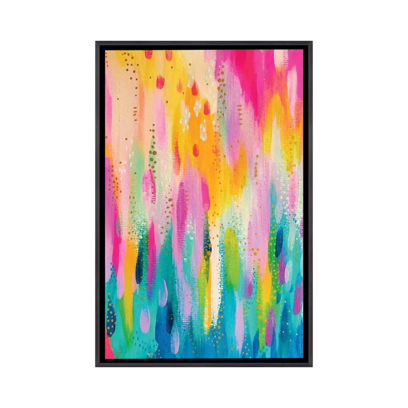 No. 9 par EttaVee-impression d’art graphique, Pas de tapis, H 26 po x l 18 po x P 1,5 po, Toile avec cadre noir patiné