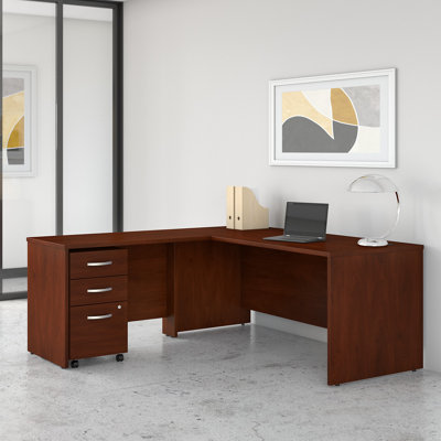 Bush Business Furniture Studio C L Shaped Desk with Mobile File Cabinet and Return - Reversible