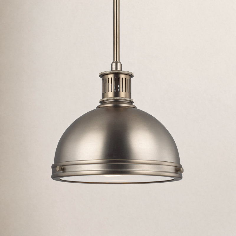 Luminaire suspendu en forme de dôme à 1 lumière Menton, Bronze satiné, Non