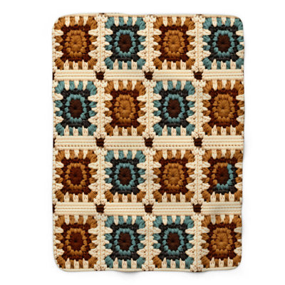 Crochet-Inspired Bohemian - 1 Piece Premium Sherpa Throw Blanket