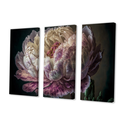 Blossoming Pink And White Peony II - 3 Piece Wrapped Canvas Print -  Red Barrel StudioÂ®, 31B21E38C8F14F9A8579AE86983774AB