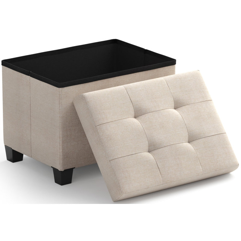 Home Storage Ottoman Small Rectangle Ottoman with Legs
