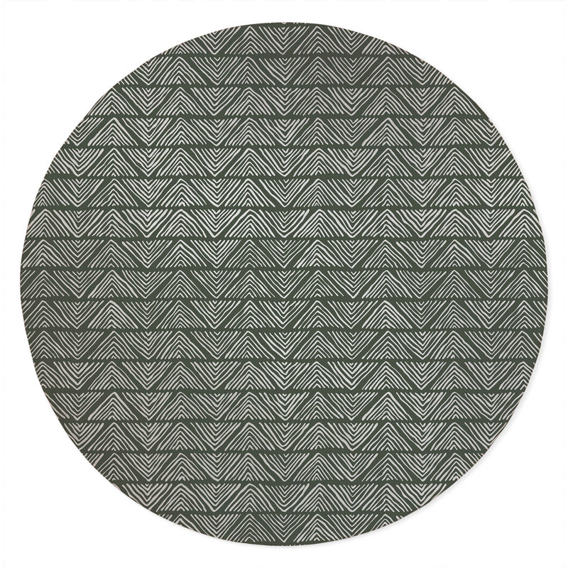 Chev Wave Stripe Non-Slip Outdoor Rug, Round 5'