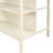 Rustic 45" Kitchen Island With Solid Wood Top - Walnut Tabletop And Cream White Base 2 Open Shelves Butcher Block Dining For Small Areas