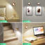  Appliques murales à DEL, appliques murales avec télécommande rechargeable à piles, 3 températures de couleur et lampe murale à intensité variable rotative à 360 ° pour le salon de la chambre à coucher (bois de noyer)-1713848715