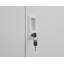 Armoire grande capacité en métal gris avec tringle et compartiments