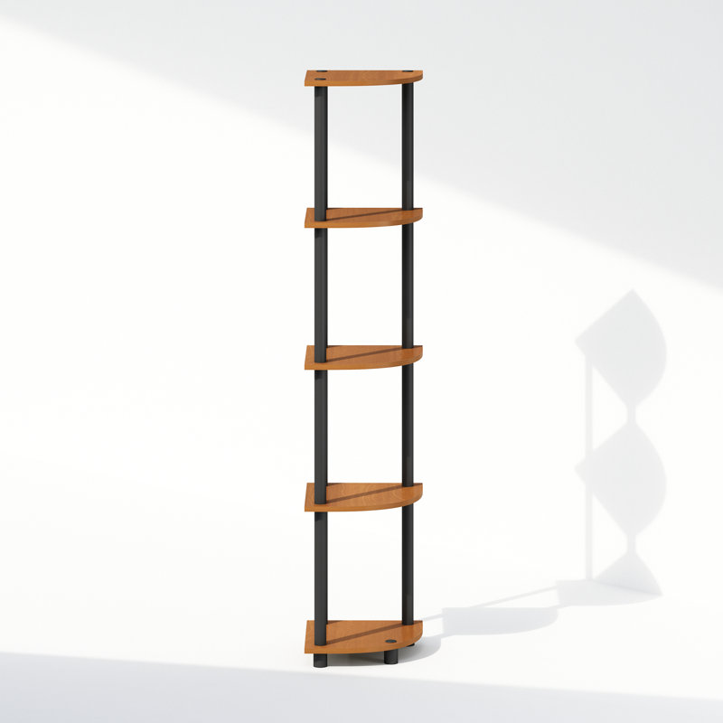 Shamblin Corner Bookcase, Light Cherry/Black