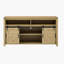 Buffet avec porte de grange coulissante et panneaux grillagés, buffet de ferme avec rangement ouvert-1473141253