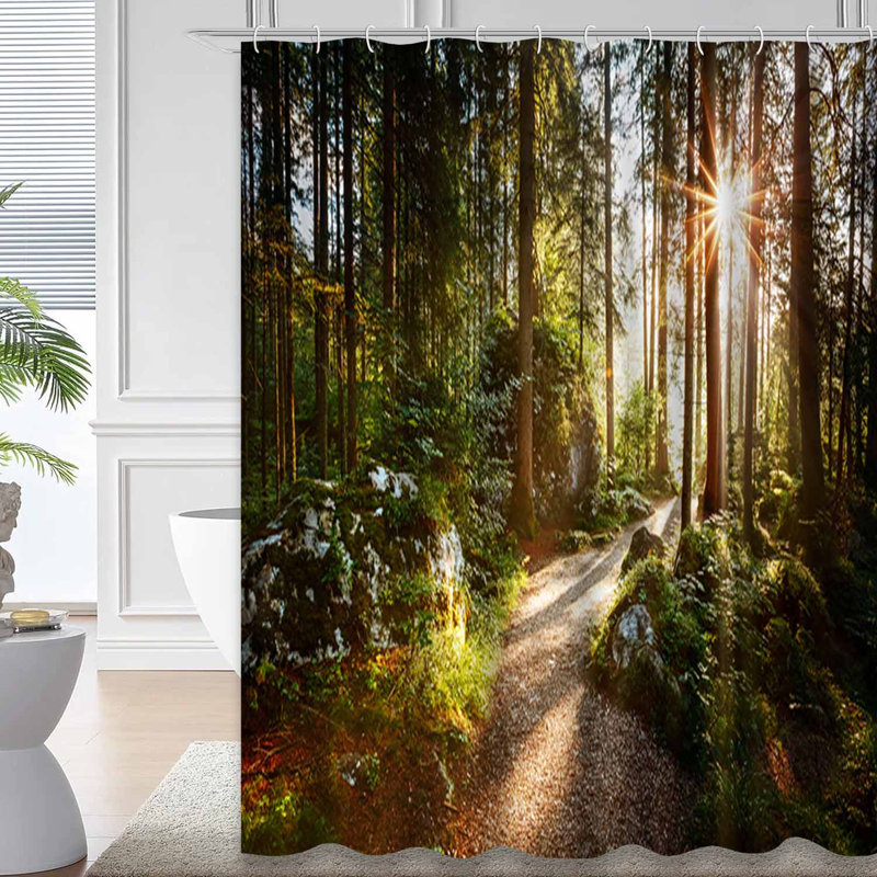Rideau de douche à 12 crochets Scenic Woods, L 72 po x l 84 po