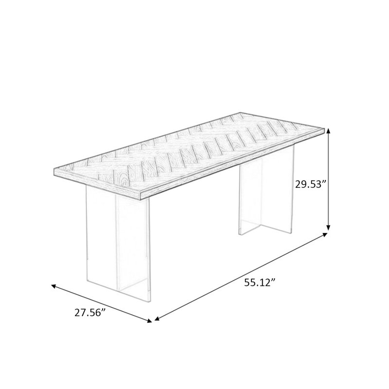 Table de salle à manger Modern, H 29,53 po x L 55,12 po x l 27,56 po