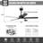 Vaczon 52" Dimmable Ceiling Fan with 3CCT LED Lights and Remote Control, 6 Speeds Reversible DC Motor, Timer, Double-Sided Wood Blades, 6''/10'' Downrods, for Indoor/Covered Outdoor Use-497709493