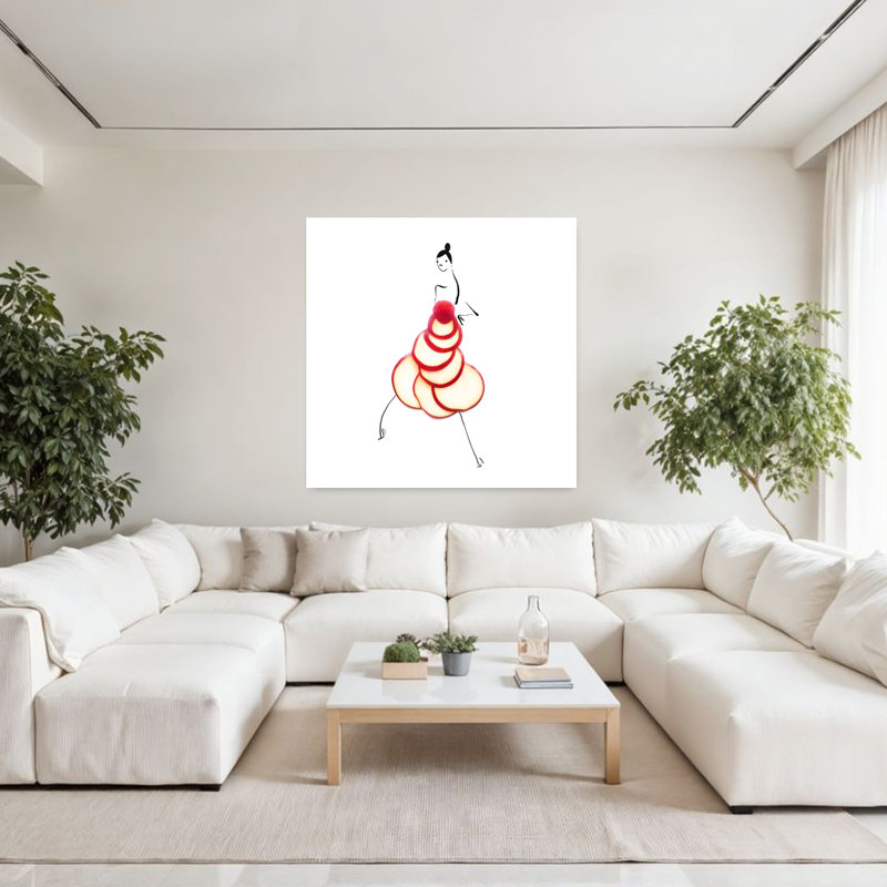 Fashion Apple Fashion Elegant Minimalist Fruit, art mural, H 48 po x l 48 po