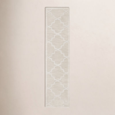 Romina Beige Handmade Wool Geometric Rug