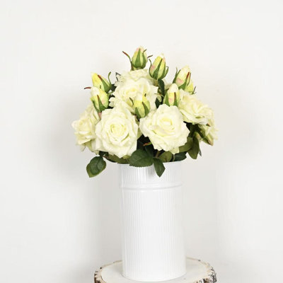 Arrangement floral artificiel 20 po dans un vase en fer 20 po