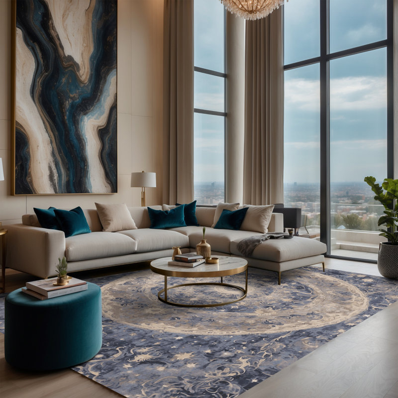 Machine Washable Pink Area Rug, Rectangle 7' x 10'