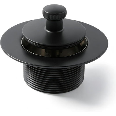 SUPPLYGIANT 1-3/8 in Lift & Turn Bathtub Drain Stopper Assembly, Matte Black