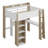 Wood Loft Bed With Built-In Storage Shelves, Clothes Rails And Desk-1540950303