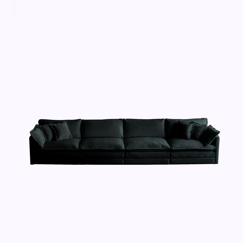 Canapé modulaire Free Free, canapé modulaire 4 places, tissu chenille confortable, canapé modulaire Chenille, Chenille noir