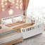 Lit plateforme en bois pour enfants Lit en bois à profil bas avec rails pour filles et garçons-2053046528