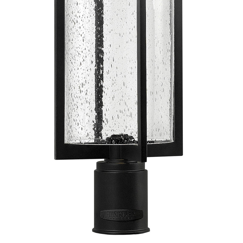 Large Modern Outdoor Post Mount Lantern with Clear Seedy Glass – Dark Sky Compliant, LED Included (Post Sold Separately)