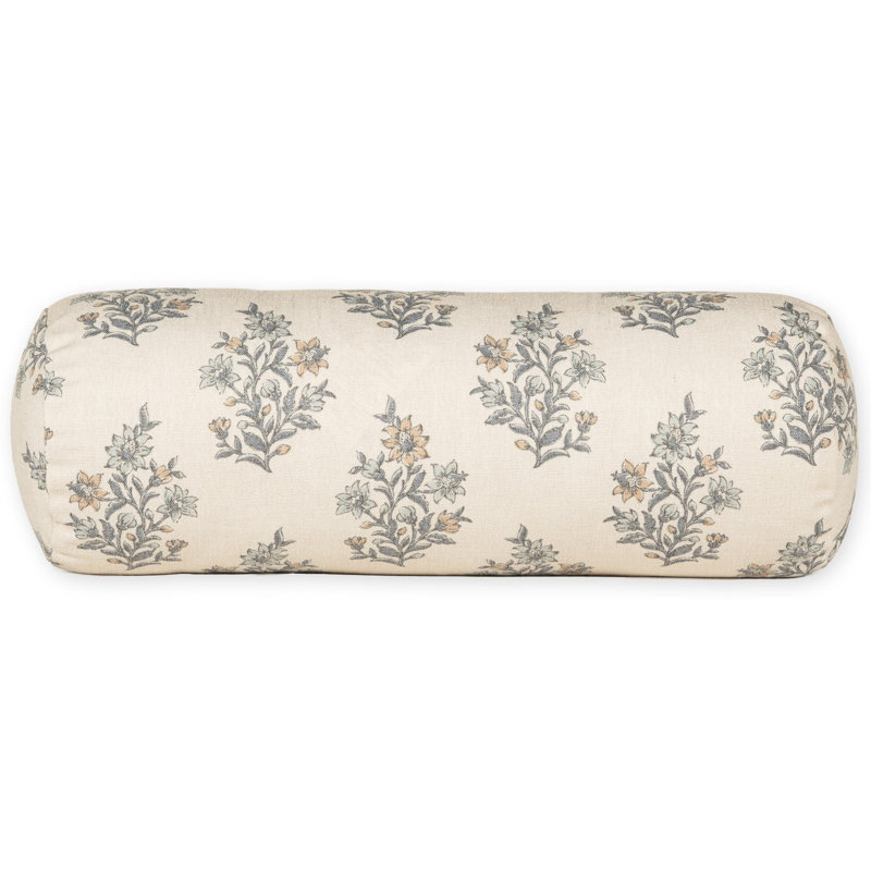 Coussin en polyester Weatherford, Encre florale, Polyester, Traversin H 8 po x l 21 po