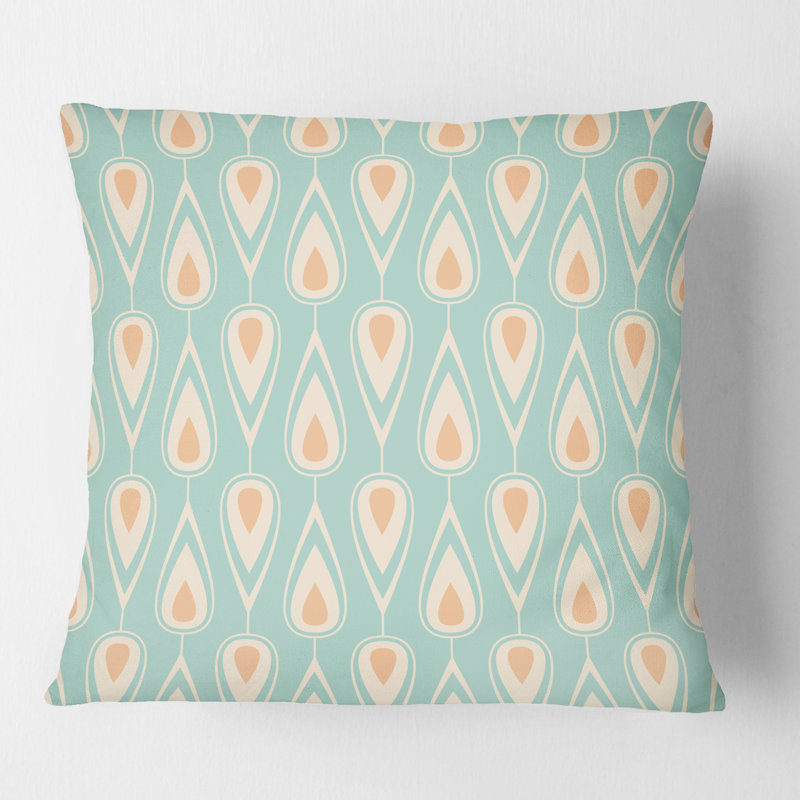 Coussin décoratif rétro Mid-Century, 18 po x 18 po