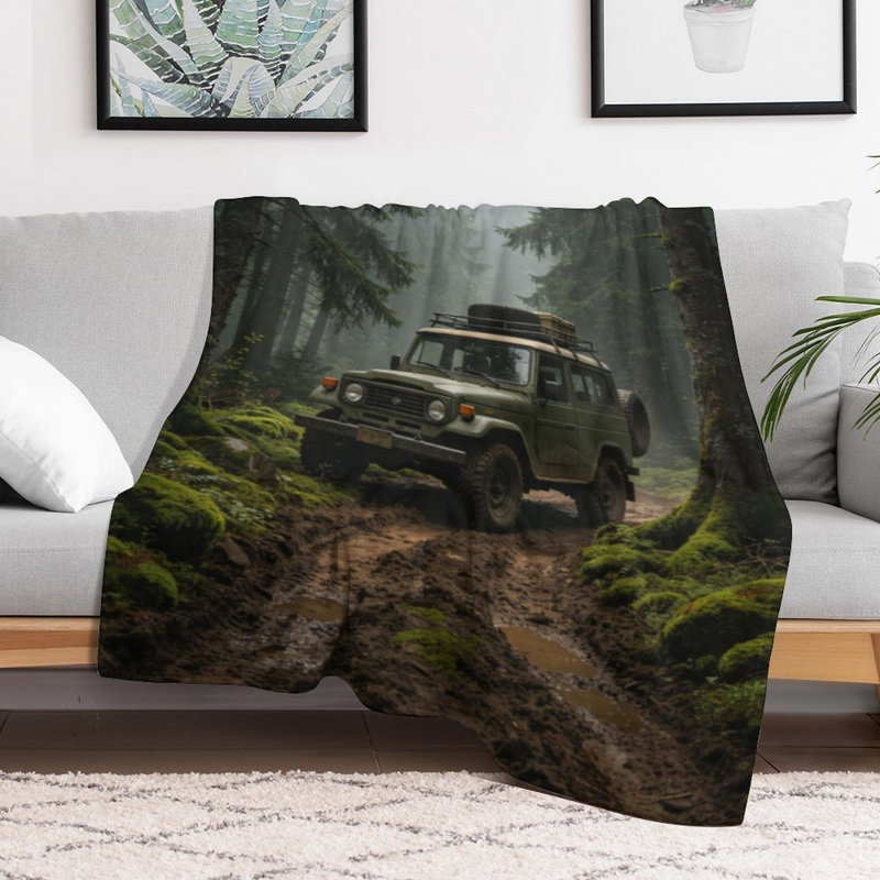 Jeté en flanelle Off Road véhicule de luxe, couverture douce et chaude pour le canapé-lit du salon, 40 po x 50 po