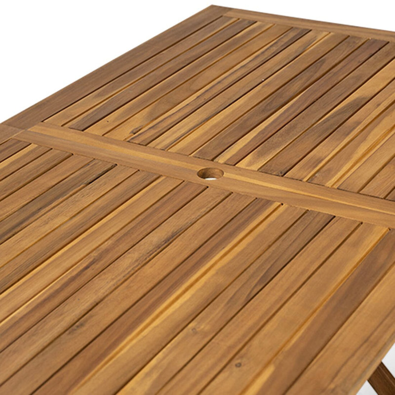 Nayoun 4 - Person Acacia Wood Patio Dining Set with Rectangular Table
