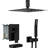 Oil Rubber Bronze Shower Setup With Waterfall Tub Spout And Head - 12" Ceiling Mount Square, Handheld, Valve, Adjustable Water Flow Rate Arrangement 12 Inch Rainfall Head, Spout, -Balanced Easy Clean