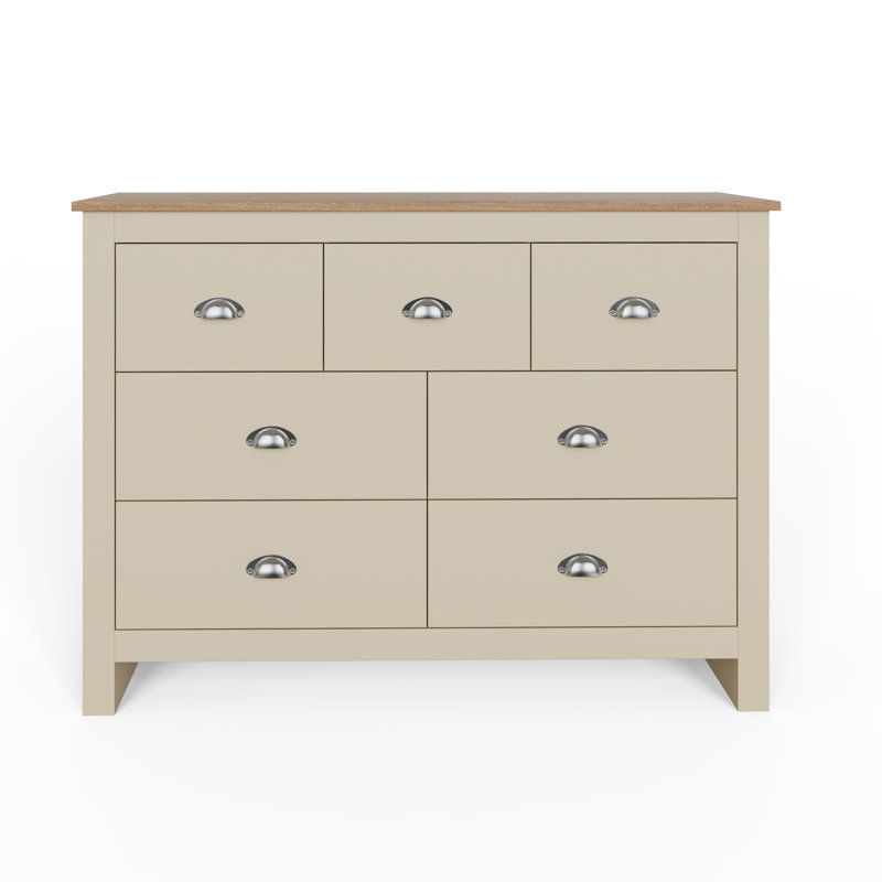 Gia 111.5cm W 7 - Drawer Chest of Drawers, Cream