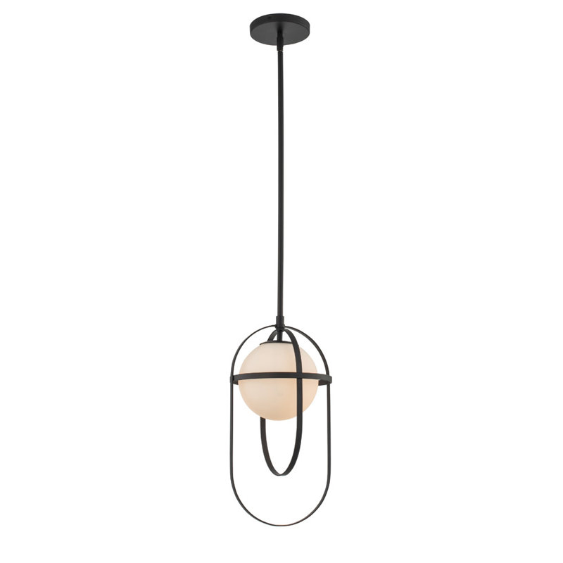 Lennox 1 LT Matte Black Pendant Kalco, Matte Black