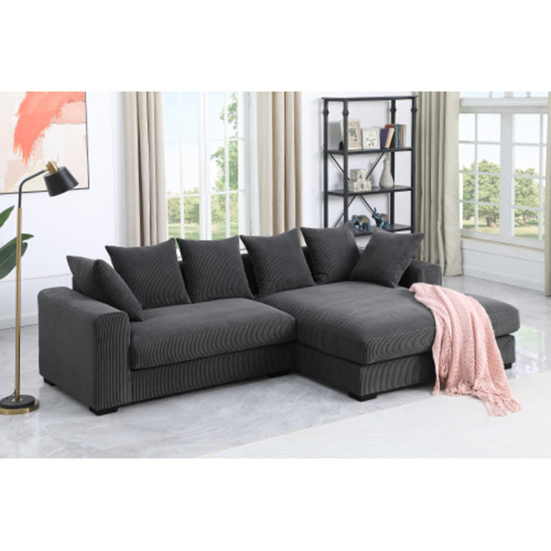 Canapé modulaire 3 pièces Naomi, Tissu gris foncé