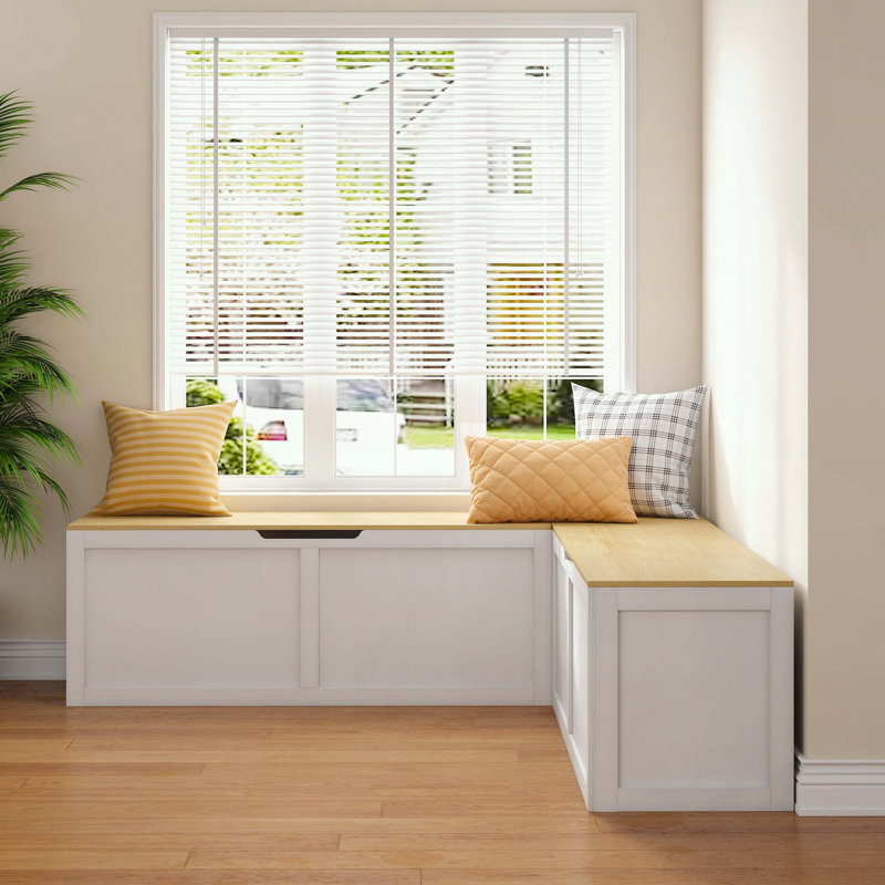 Banc de rangement en L avec table de salle à manger pour petits espaces