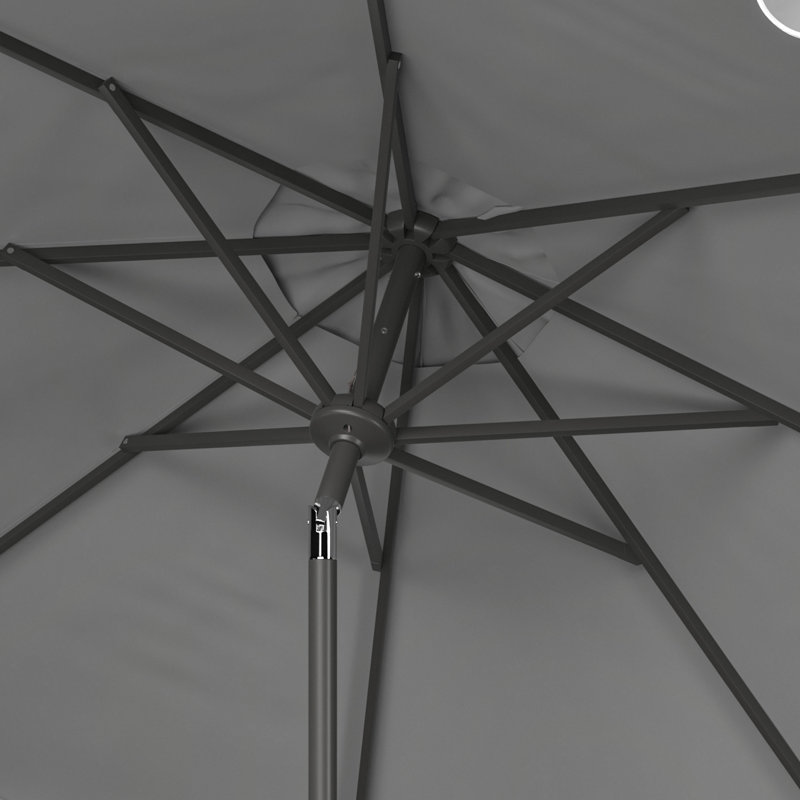 Parasol de plage 11 pi Teo, Gris / blanc